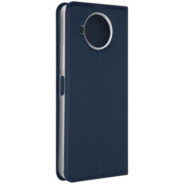 Housse - AVIZAR - Nokia 8.3 5G - Kortfack - Stödfunktion - Ekoleder Satin - Mörkblå