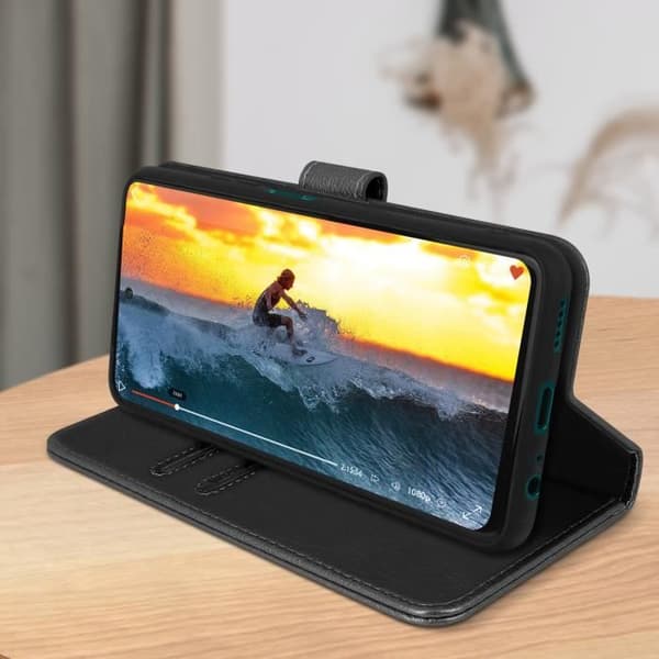 Étui Huawei P smart 2021 - AVIZAR - Skydd med kortfäste och stödfunktion - Svart