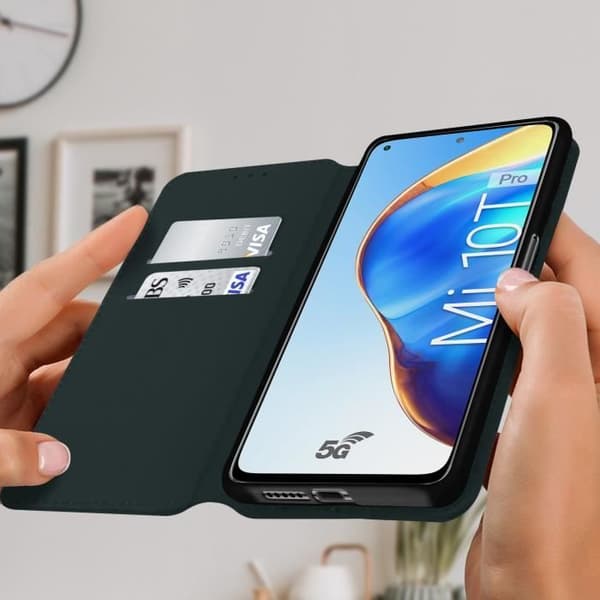 Hus - Xiaomi - Mi 10T / Mi 10T Pro - Fodral Folio - Ekologiskt läder - Blå