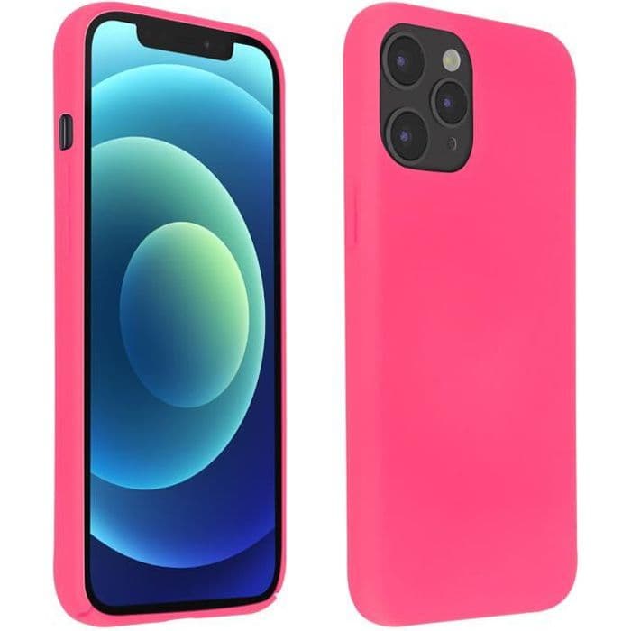 Apple iPhone 12/12 Pro Fodral Halvstyv Soft Touch-kompatibel QI fuchsia rosa