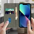 Miniatyrbild 3 av 4: AVIZAR iPhone 13 Mini Fodral - Grått plånboksfodral - Videostödfunktion