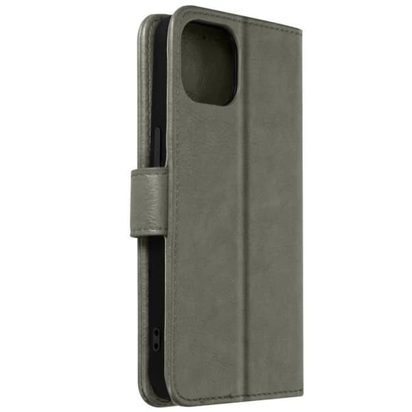 AVIZAR iPhone 13 Mini Fodral - Grått plånboksfodral - Videostödfunktion