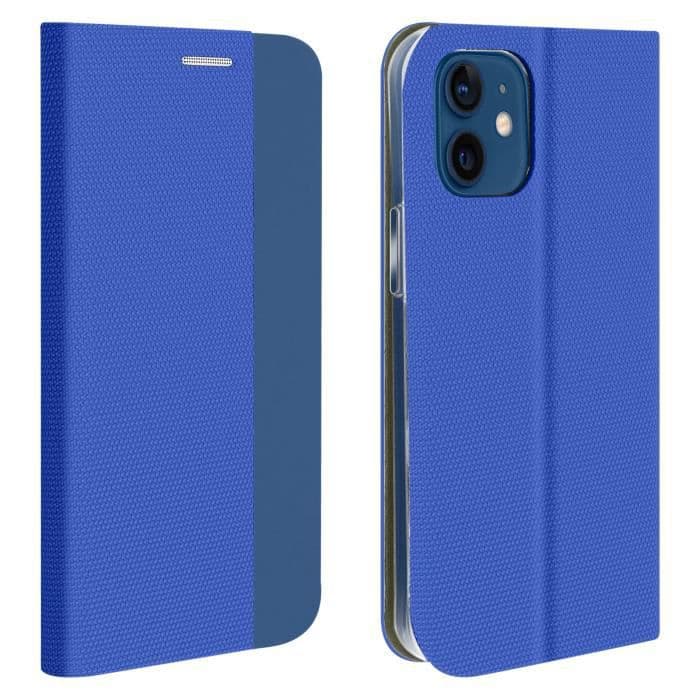 Apple iPhone 12 Mini Cover Korthållare Interiör Videostöd Soft-touch blå Blå