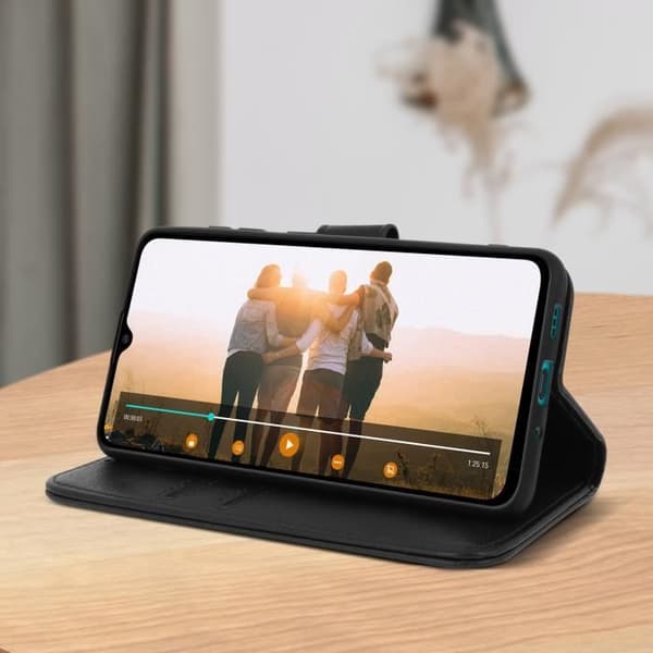 Fodral för Xiaomi Redmi 9A - AVIZAR - Skyddshölje med kortfack och videostöd - Svart
