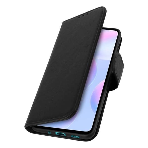 Fodral för Xiaomi Redmi 9A - AVIZAR - Skyddshölje med kortfack och videostöd - Svart