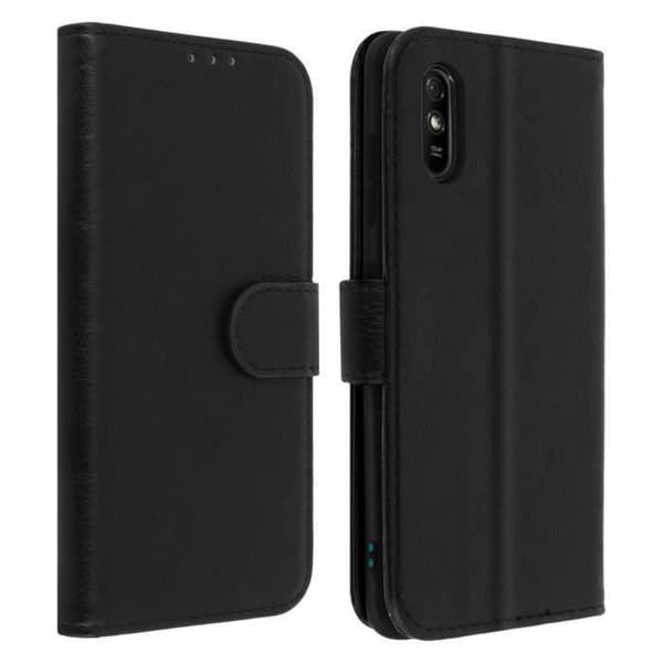 Fodral för Xiaomi Redmi 9A - AVIZAR - Skyddshölje med kortfack och videostöd - Svart