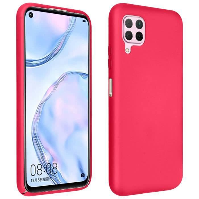 Huawei P40 Lite halvstyvt silikonfodral Soft Touch Finish Fuschia Pink