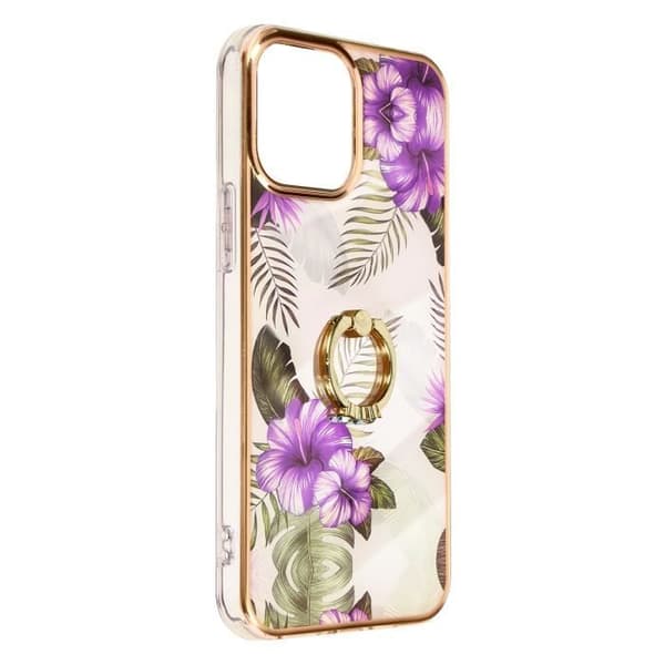 Skal i skydd - AVIZAR - iPhone 12/12 Pro - Bi-material - Blommotiv - Hållring