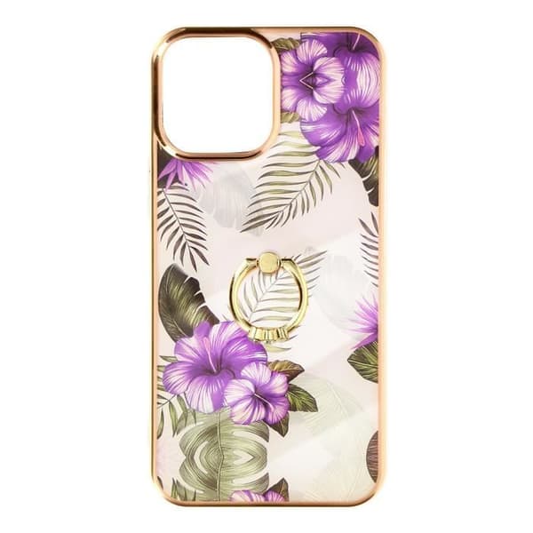 Skal i skydd - AVIZAR - iPhone 12/12 Pro - Bi-material - Blommotiv - Hållring