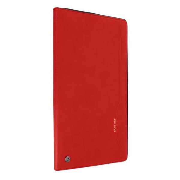 Fodral för Samsung Tab S7 FE - AVIZAR - Röd - Syntetläder - Videostöd - Kortförvaring