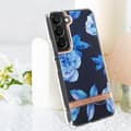 Miniatyrbild 3 av 4: Samsung Galaxy S22 Fodral - AVIZAR - Blå blommor Design - Stel rygg och mjuk kontur
