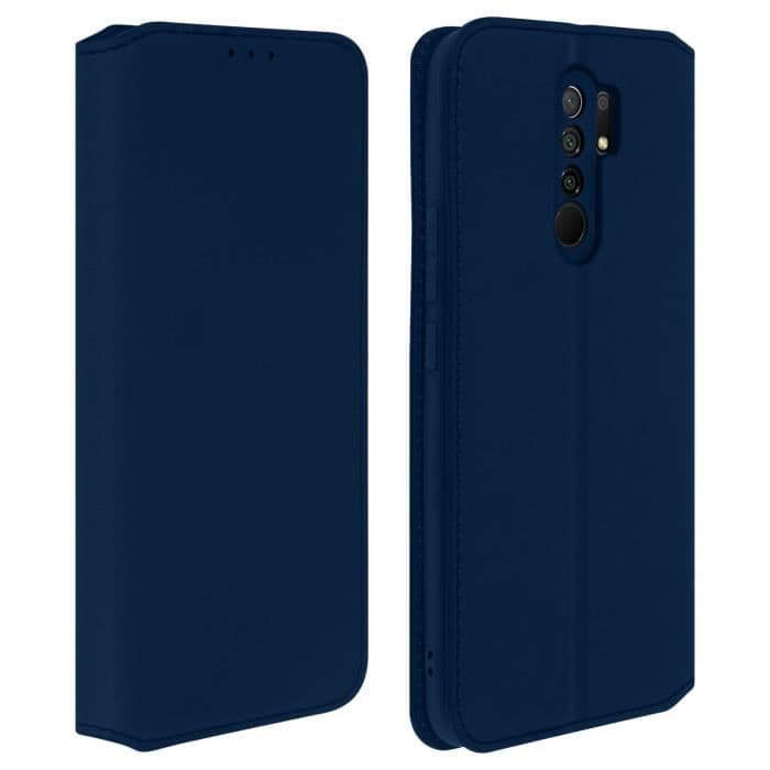 Cover Xiaomi Redmi 9 Slim och Elegant Stand Funktion Korthållare Midnight Blue