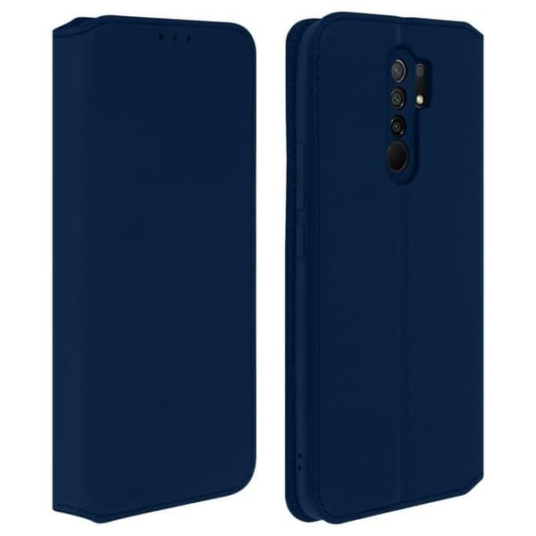 Hållare - Xiaomi - Redmi 9 - Ekoleder - Tunn - Inbyggt stöd - Mörkblå