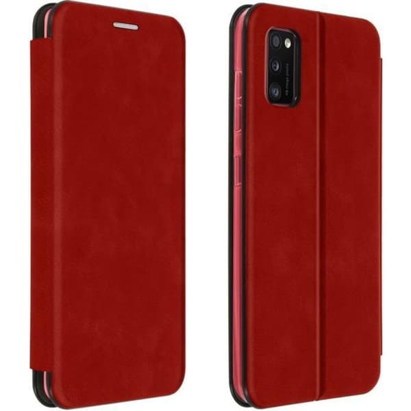 Fodral - AVIZAR - Samsung Galaxy A41 - Ekoskinn Texturerat - Röd - Videostöd