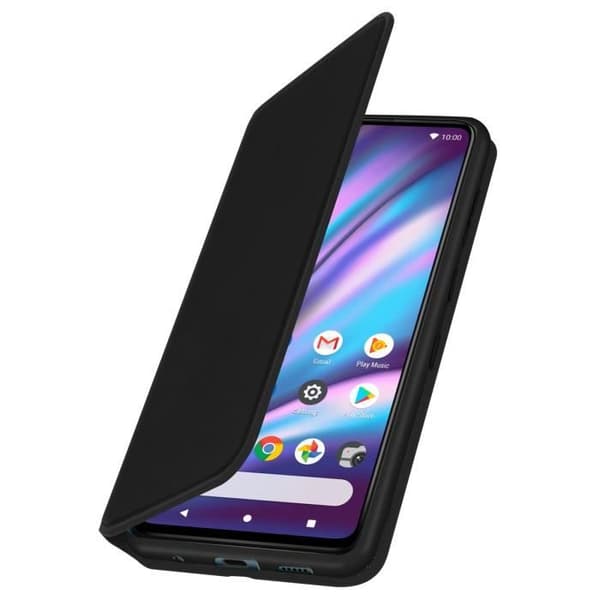 Cover Wiko View 5/5 Plus Wallet Folio Fodral Stativ Funktion Svart Svart