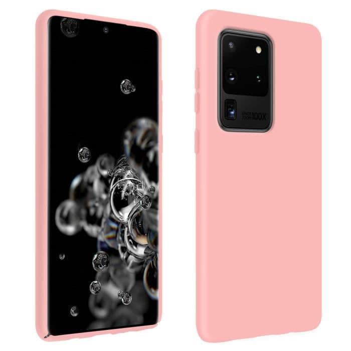 Galaxy S20 Ultra Fodral Halvstyv Soft Touch-kompatibel QI Pink Pink