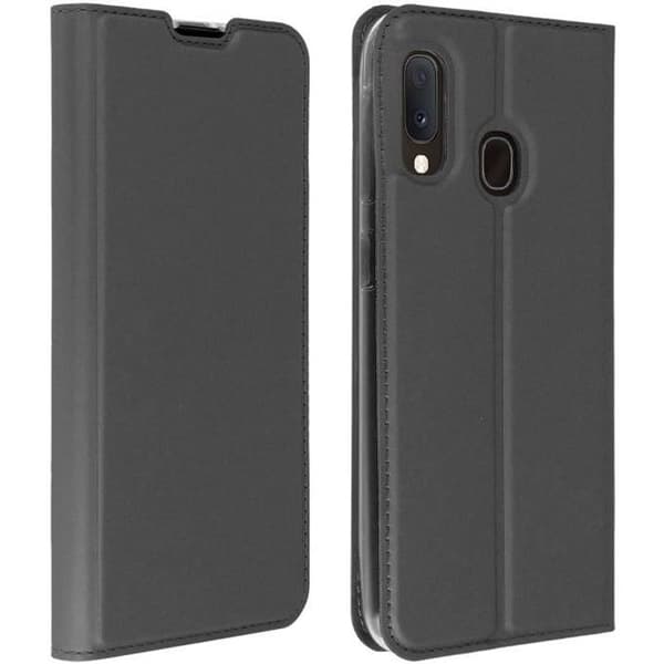 Samsung Galaxy A20e Folio Fodral Korthållare Videoställ Kolgrå