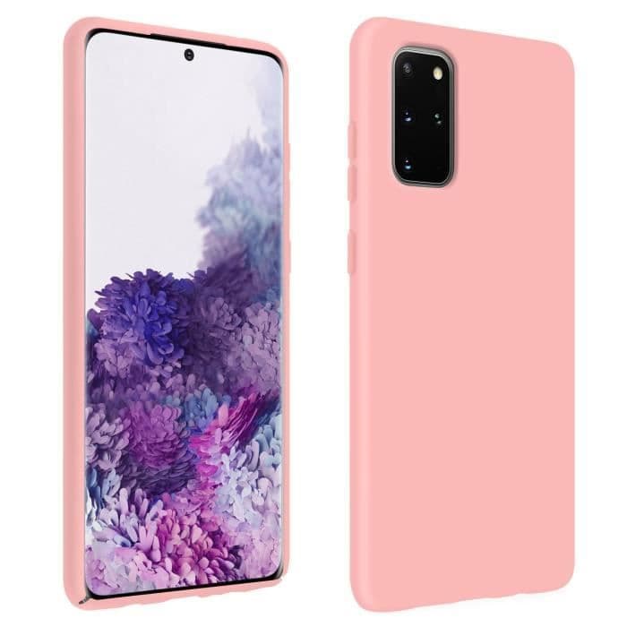 Galaxy S20 Plus Fodral Halvstyv Soft Touch-kompatibel QI rosa