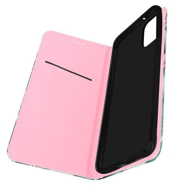 Samsung Galaxy A51 Flower Pattern Korthållare Stand Fodral – Grön Grön