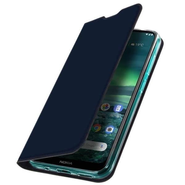 Étui Folio - DUX DUCIS - Nokia 2.3 - Eco-läder - Videostöd - Kortfack - Mörkblå