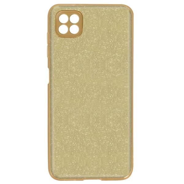 AVIZAR Skyddsfodral för Samsung Galaxy A22 5G - Avtagbart glitter - Guld halvstyvt silikon