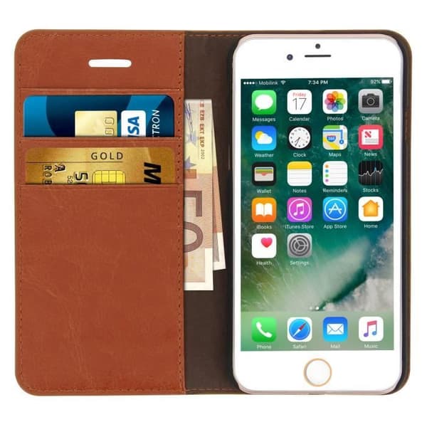 Etui Portefeuille Läder - AVIZAR - iPhone 7/8 - Heltäckande Skydd - Horisontellt Stöd - Kortfickor