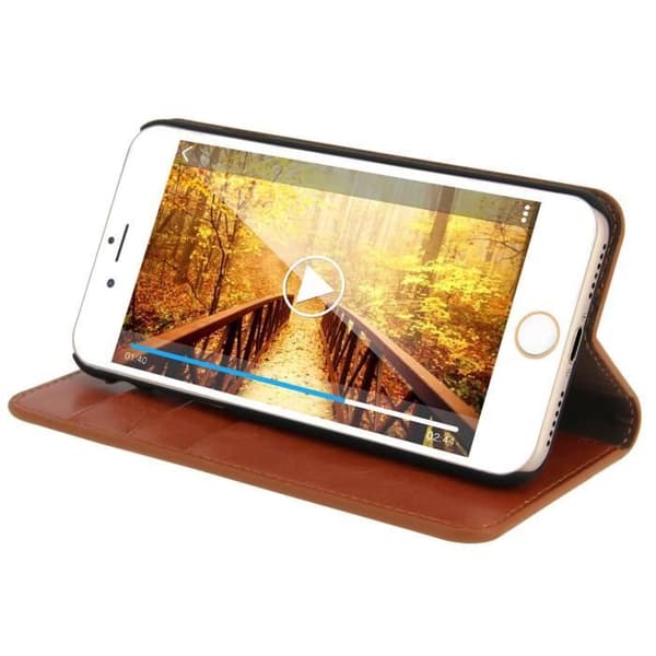 Etui Portefeuille Läder - AVIZAR - iPhone 7/8 - Heltäckande Skydd - Horisontellt Stöd - Kortfickor