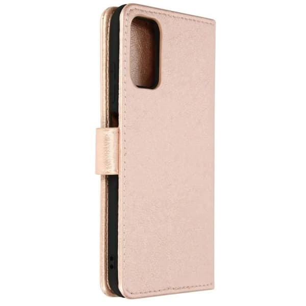 Foliofodral - AVIZAR - Xiaomi Redmi Note 10 5G/Poco M3 Pro - Rosa - Ekologiskt läder med textur - Stödfunktion