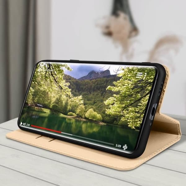 AVIZAR Plånboksfodral till Oppo Find X5 - Videosupportfunktion - Guldfärg