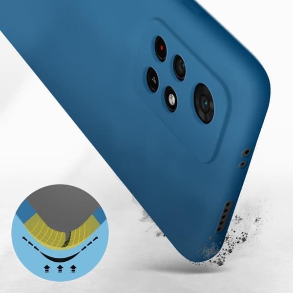 Fodral Xiaomi Redmi Note 11 Pro Halvstyv Soft-touch Finblå