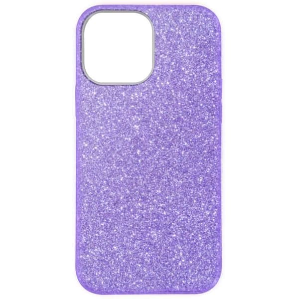 Skyddsskal - Ej specificerat - iPhone 13 - Halvhård silikon - Glittrande design - Lila
