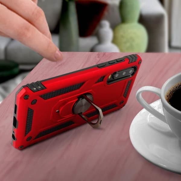 Huawei Fodral - P30 - Bi-material - Röd - Video Stödfäste - Halvstyv