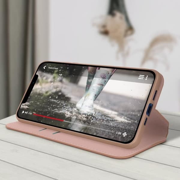 Housse Folio - AVIZAR - iPhone 12/12 Pro - Rosa - Hård - Video Stöd