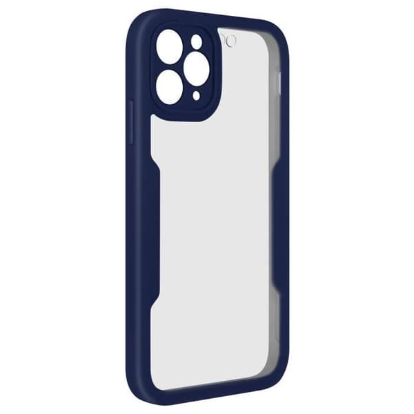Coque iPhone 11 Pro Max - AVIZAR - Stötsäker - Plexiglas - Mörkblå kant - Styv