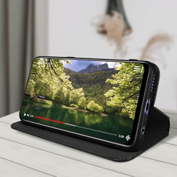 Oppo Find X5 lite plånboksfodral Videosupportfunktion svart - AVIZAR - Stel - Syntet - Vuxen