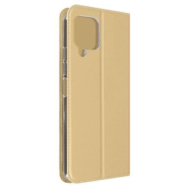 Hållare för Samsung Galaxy A22 - DUX DUCIS - Kortficka - Ekoskinn - Stödfunktion - Guld