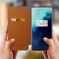 Miniatyrbild 3 av 4: Cover Oneplus 7T Pro Folio Fodral Korthållare Äkta Läder Qin Nillkin brun Brun