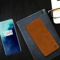 Miniatyrbild 4 av 4: Cover Oneplus 7T Pro Folio Fodral Korthållare Äkta Läder Qin Nillkin brun Brun