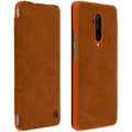 Miniatyrbild 1 av 4: Cover Oneplus 7T Pro Folio Fodral Korthållare Äkta Läder Qin Nillkin brun Brun