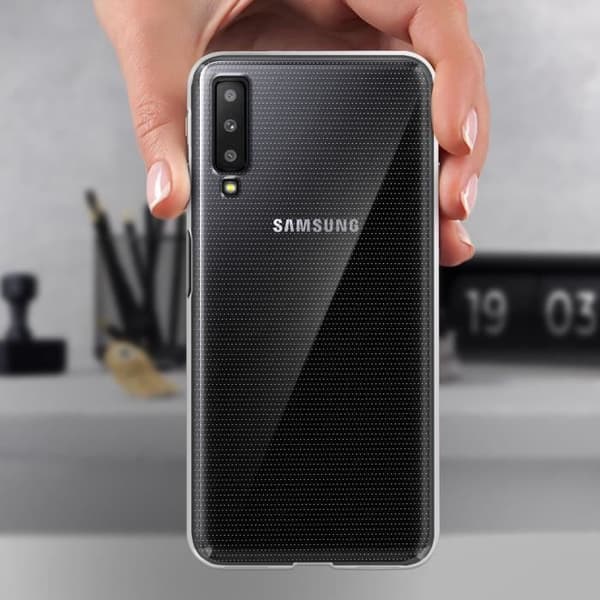 Coque - Samsung - Galaxy A7 2018 - Silikon Gel Mjuk - Transparent - Matt Effekt