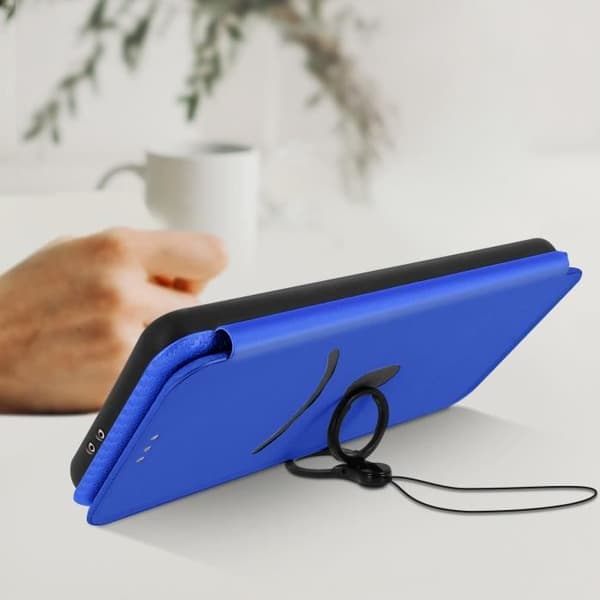 Housse - Galaxy - S21 Plus - Eco-läder med kolfiberlook - Mjuk - Handrem inkluderad