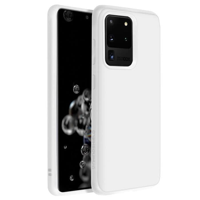 Galaxy S20 Ultra Flexibel Stötsäker Soft Touch SolidSuit Rhinoshield Fodral Vit