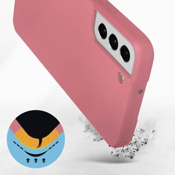 Skyddsfodral - AVIZAR - Samsung Galaxy S22 Plus - Semi-hårt silikon - Soft-touch finish - Rosa