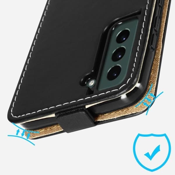 Samsung Galaxy S22 Vertical Flip Case Korthållare - Svart