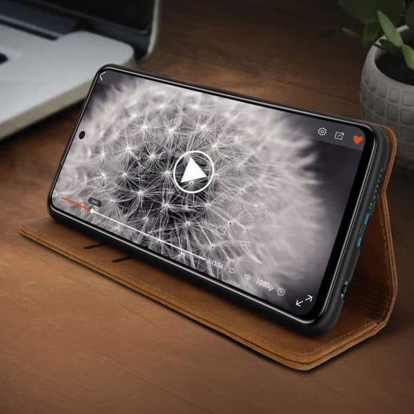 Vintage Fodral - CaseMe - Xiaomi Redmi Note 9S/9 Pro/9 Pro Max - Brunt Läder - Mjuk - Magnetisk