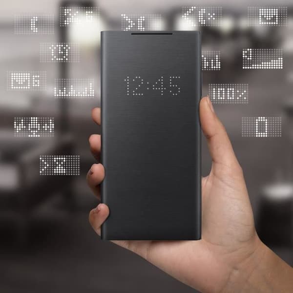 Fodral - Samsung - Galaxy Note 20 - Led View Cover med klaff - Svart - Semistiff - Taktile