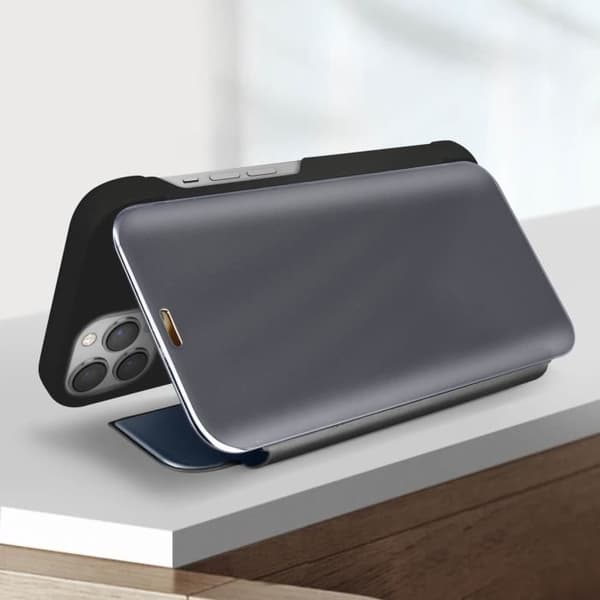 Housse iPhone 13 Pro Max - AVIZAR - Genomskinlig Flip - Spegel Design - Videostöd - Svart