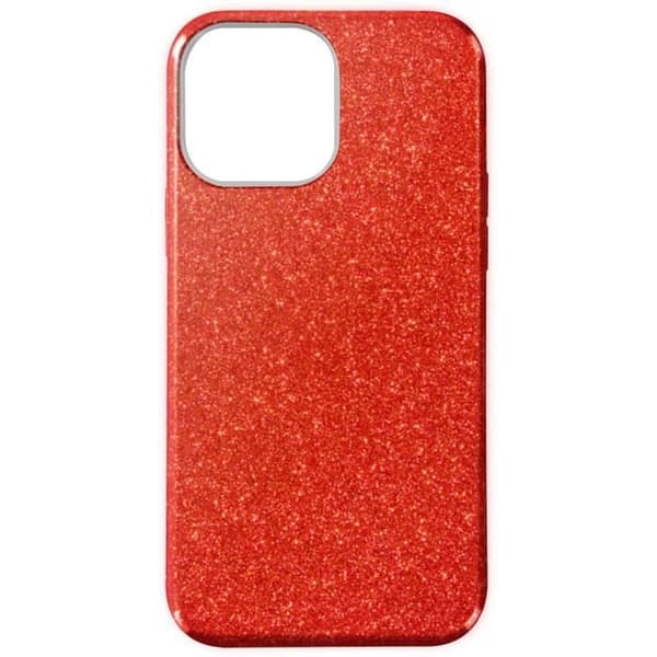 Skyddande skal - AVIZAR - iPhone 13 Pro Max - Röd - Glittrande design - Semi-stifft silikon