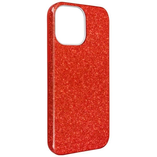 Skyddande skal - AVIZAR - iPhone 13 Pro Max - Röd - Glittrande design - Semi-stifft silikon