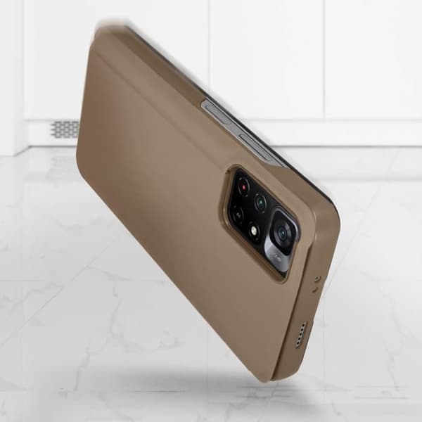 Xiaomi Poco M4 Pro 5G-fodral, Redmi Note 11, 11T 5G Time Display Support Beige